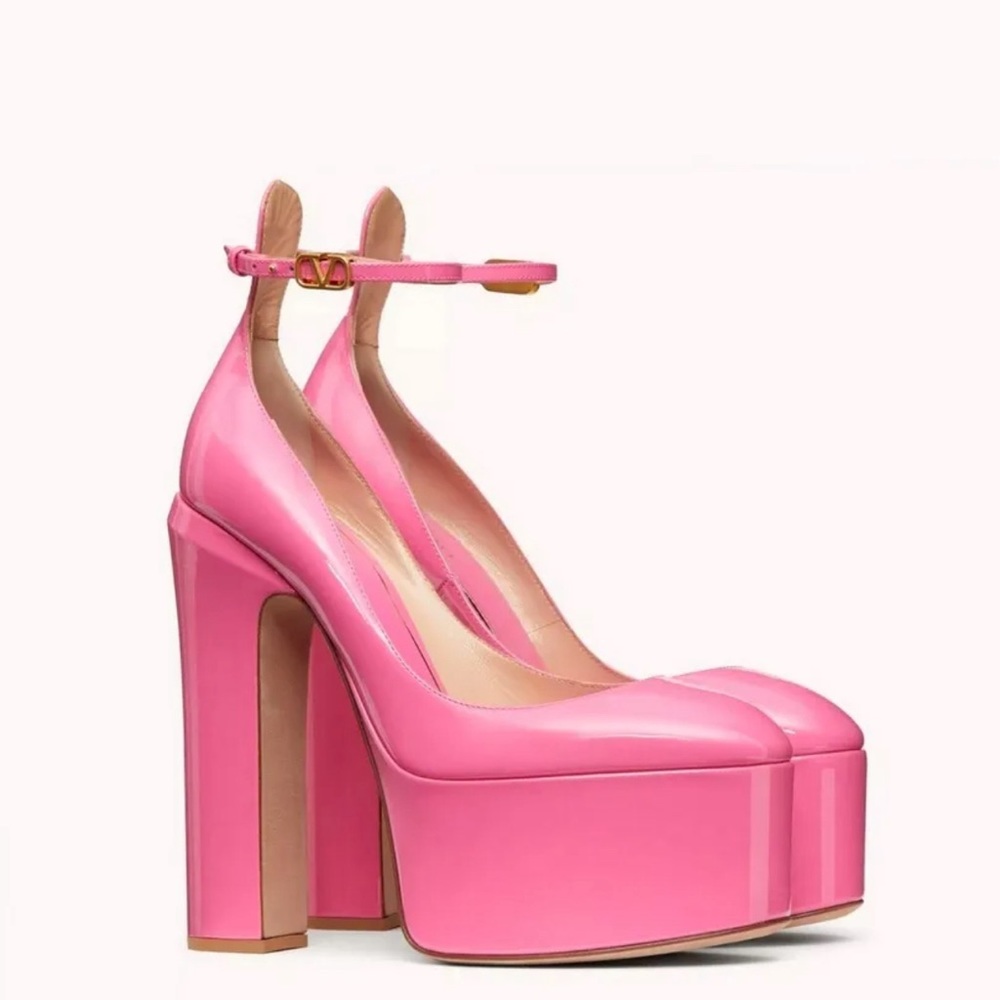 Valentino Tan ahí Pumps Platform Hot Pink